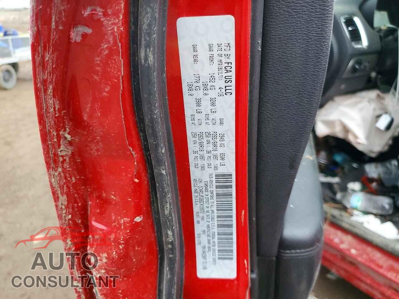 DODGE DURANGO 2016 - 1C4RDJFG8GC419972