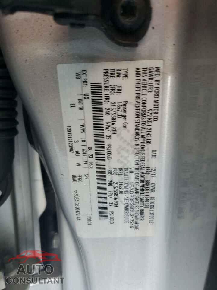 FORD FOCUS 2013 - 1FADP3F26DL217215