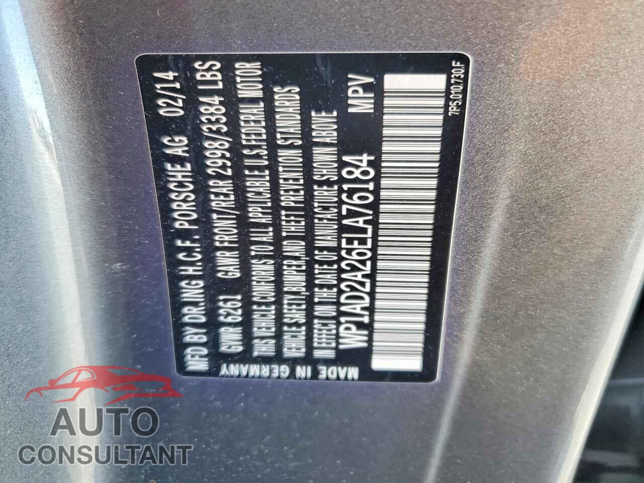 PORSCHE CAYENNE 2014 - WP1AD2A26ELA76184