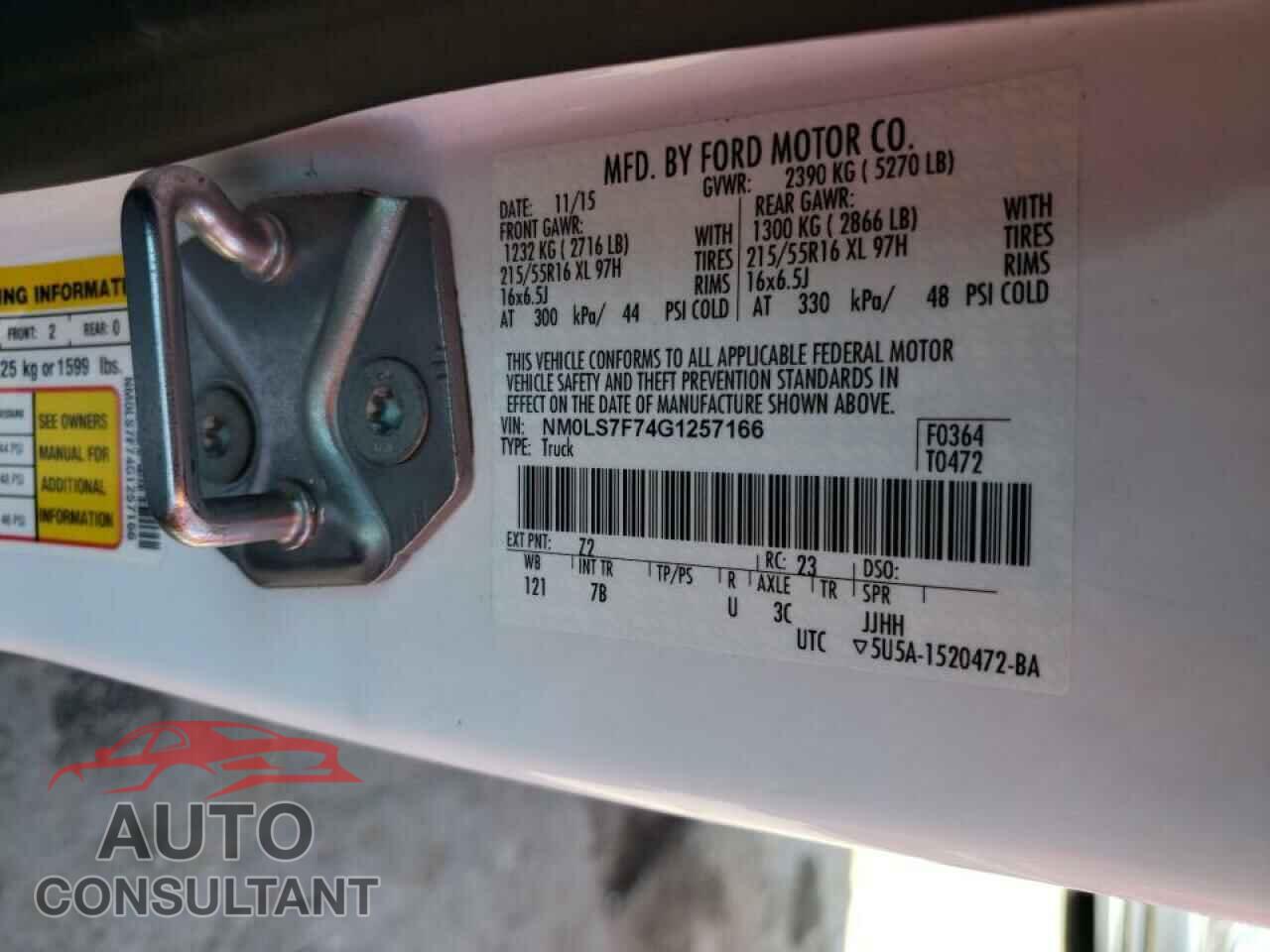 FORD TRANSIT CO 2016 - NM0LS7F74G1257166
