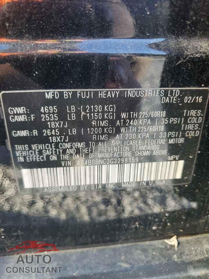 SUBARU OUTBACK 2016 - 4S4BSBNC3G3298159