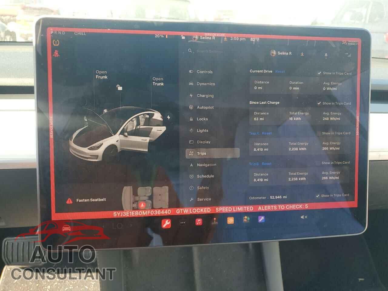 TESLA MODEL 3 2021 - 5YJ3E1EB0MF036440