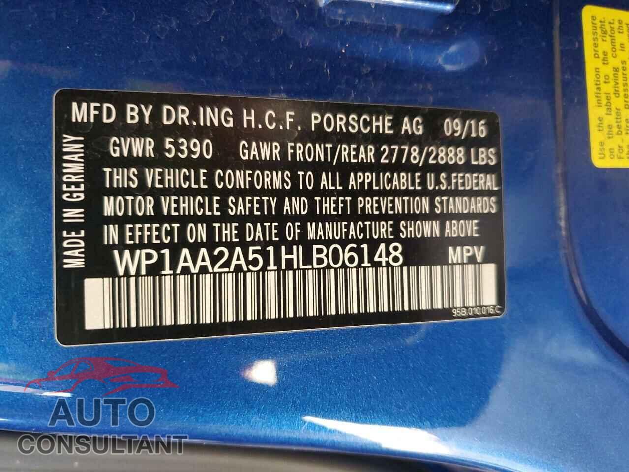 PORSCHE MACAN 2017 - WP1AA2A51HLB06148