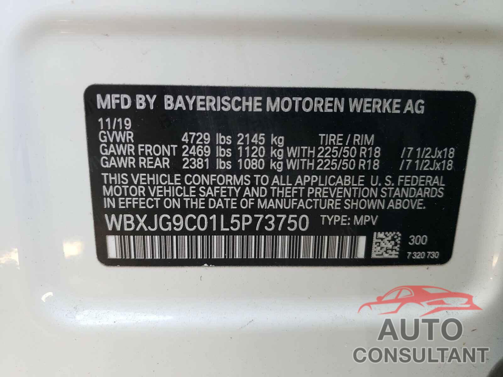 BMW X1 2020 - WBXJG9C01L5P73750