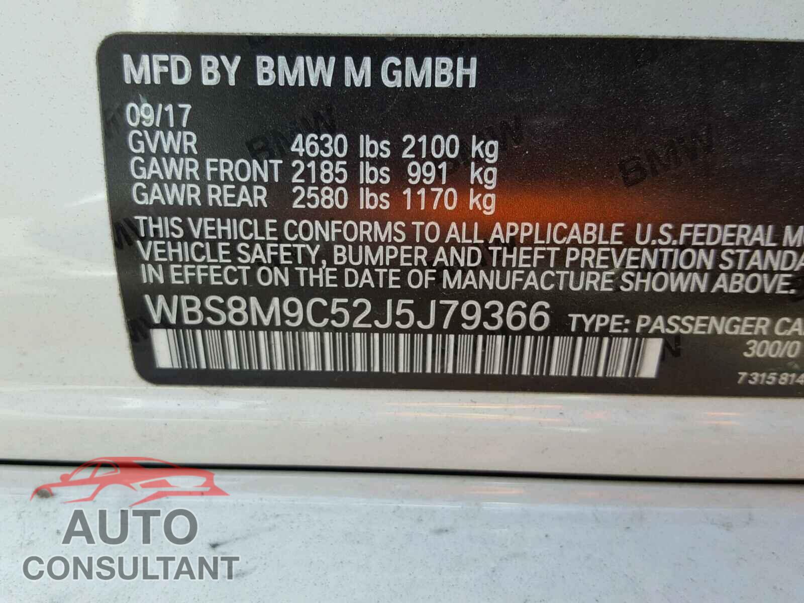BMW M3 2018 - WBS8M9C52J5J79366