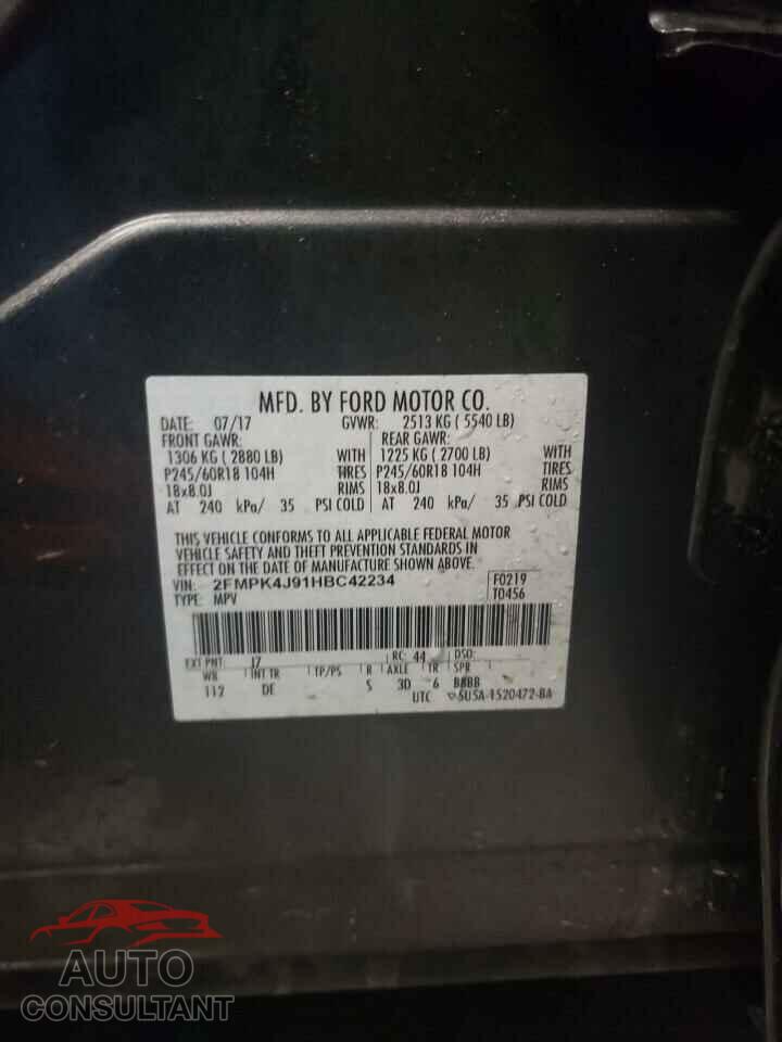 FORD EDGE 2017 - 2FMPK4J91HBC42234