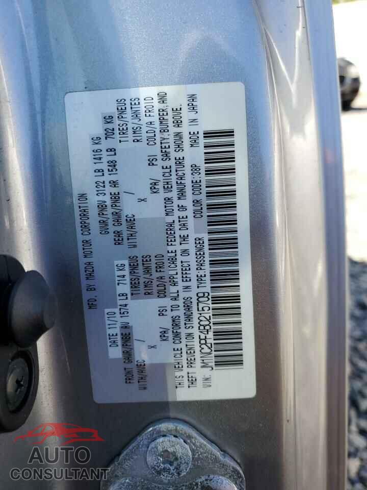 MAZDA MX5 2011 - JM1NC2PF4B0215709