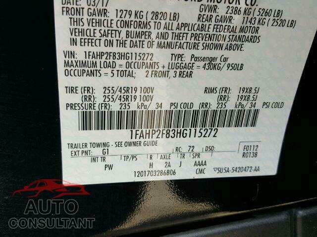 FORD TAURUS 2017 - 1FAHP2F83HG115272