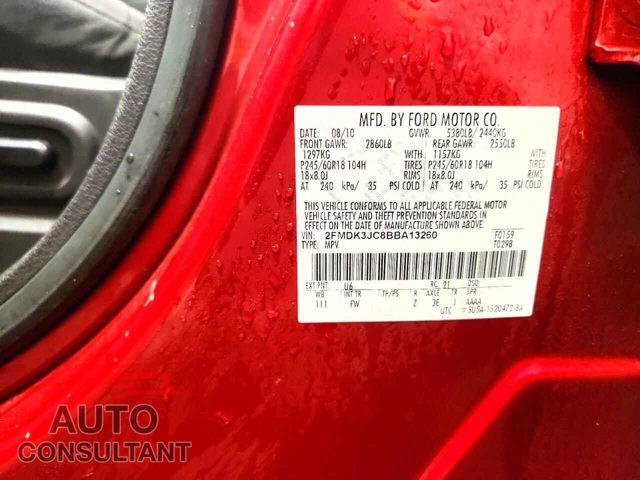 FORD EDGE 2011 - 2FMDK3JC8BBA13260