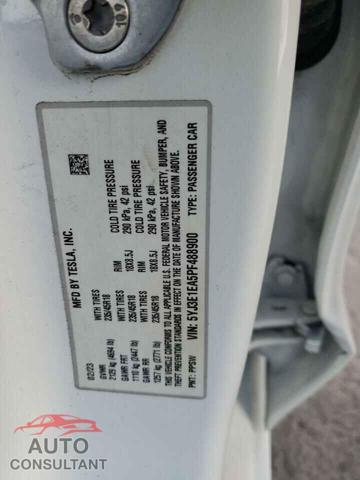 TESLA MODEL 3 2023 - 5YJ3E1EA5PF488900