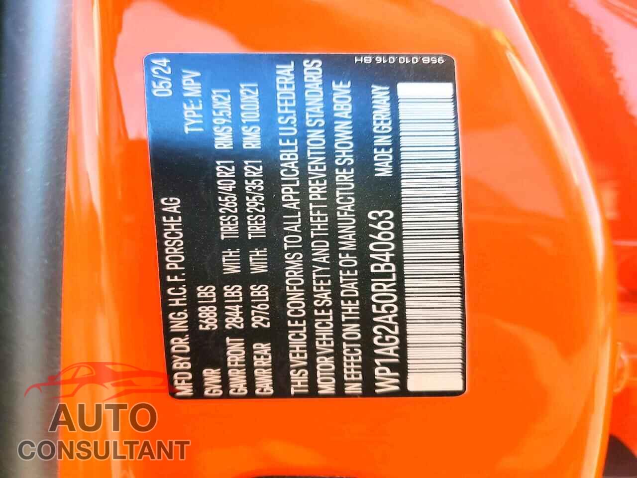 PORSCHE MACAN 2024 - WP1AG2A50RLB40663