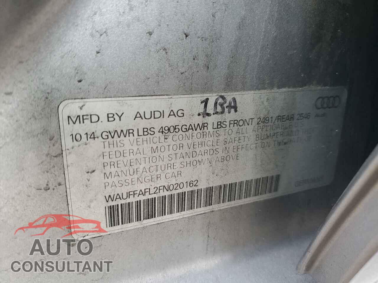 AUDI A4 2015 - WAUFFAFL2FN020162