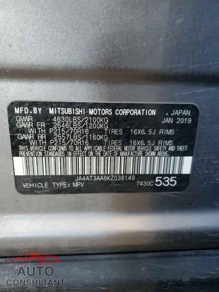 MITSUBISHI ECLIPSE 2019 - JA4AT3AA6KZ038149