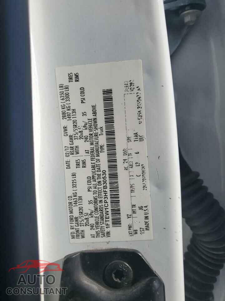 FORD F-150 2017 - 1FTEW1CP3HFB30530