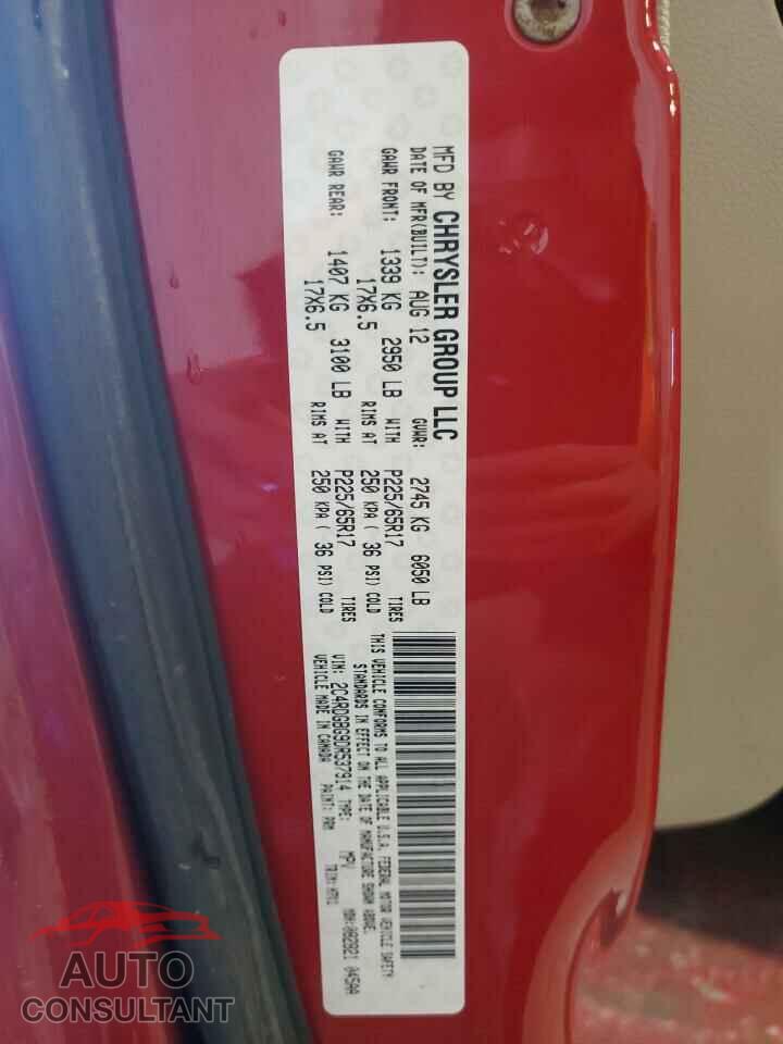 DODGE CARAVAN 2013 - 2C4RDGBG9DR537914