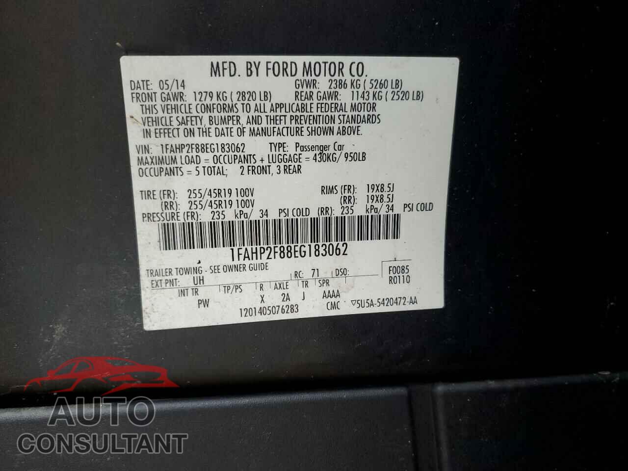 FORD TAURUS 2014 - 1FAHP2F88EG183062