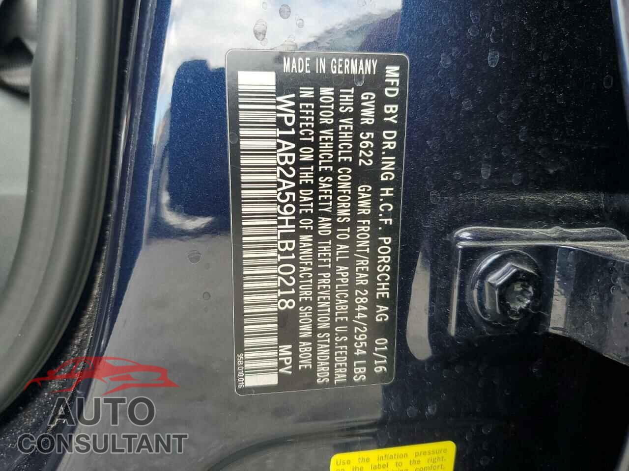 PORSCHE MACAN 2017 - WP1AB2A59HLB10218