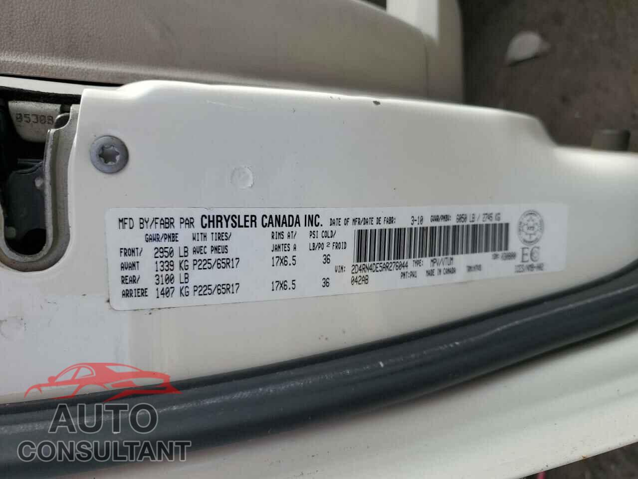 DODGE CARAVAN 2010 - 2D4RN4DE5AR276044