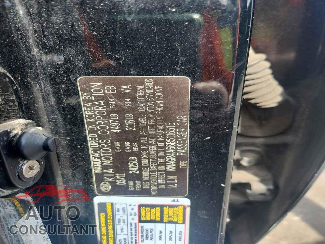 KIA OPTIMA 2011 - KNAGR4A66B5116515