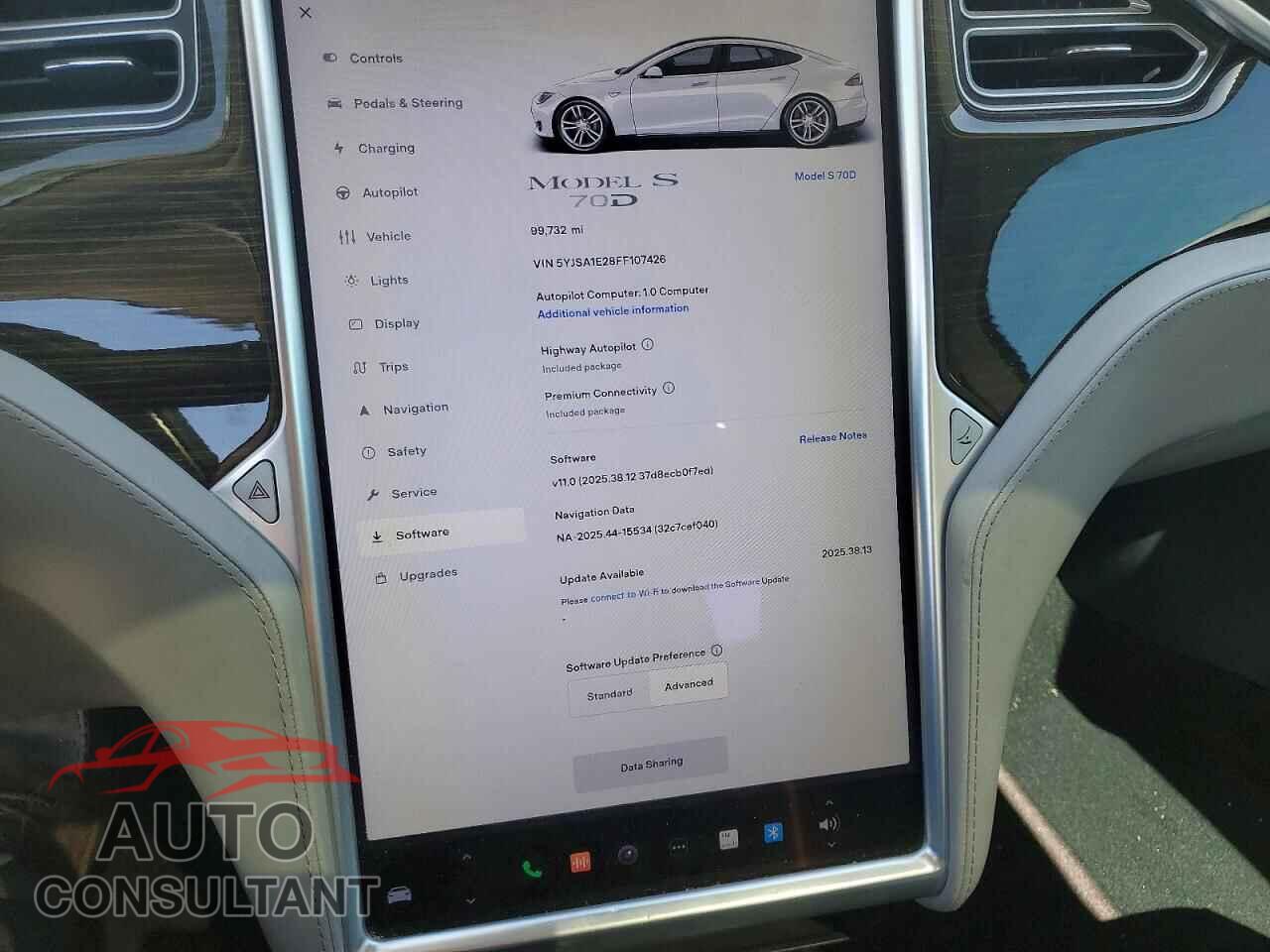 TESLA MODEL S 2015 - 5YJSA1E28FF107426