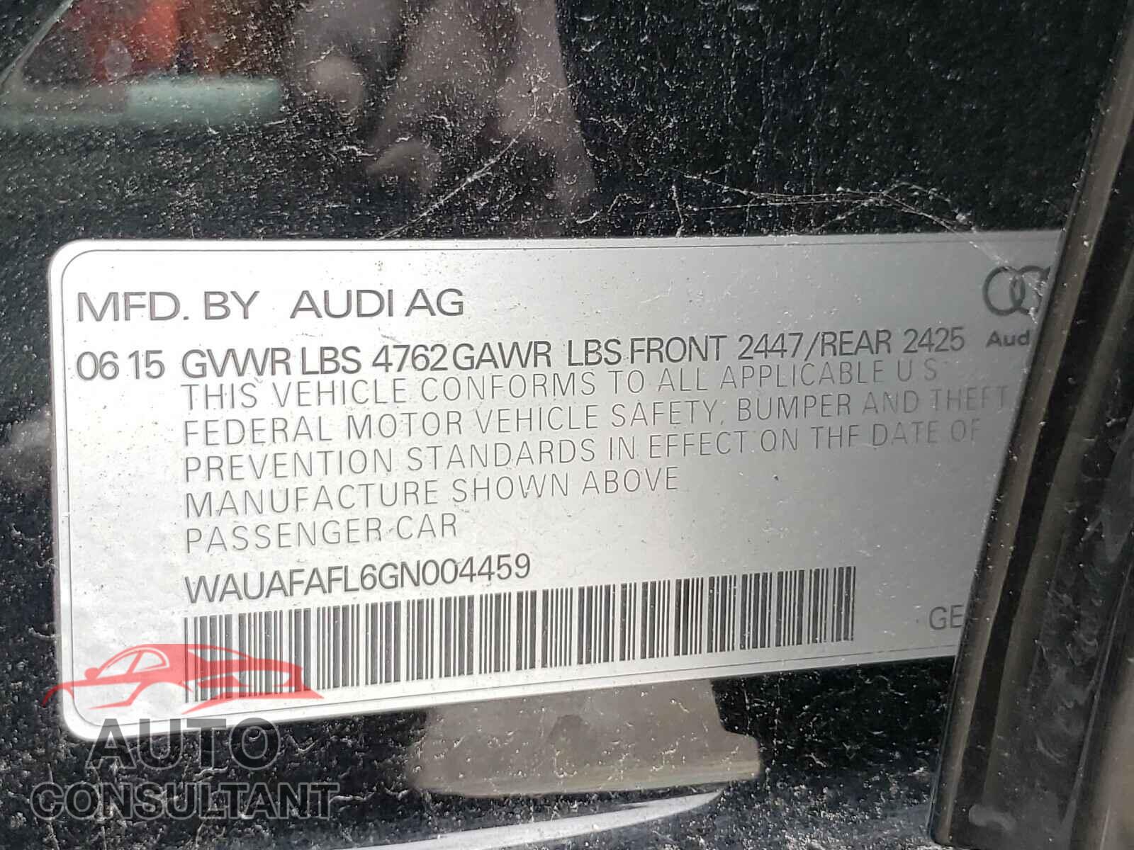 AUDI A4 2016 - WAUAFAFL6GN004459
