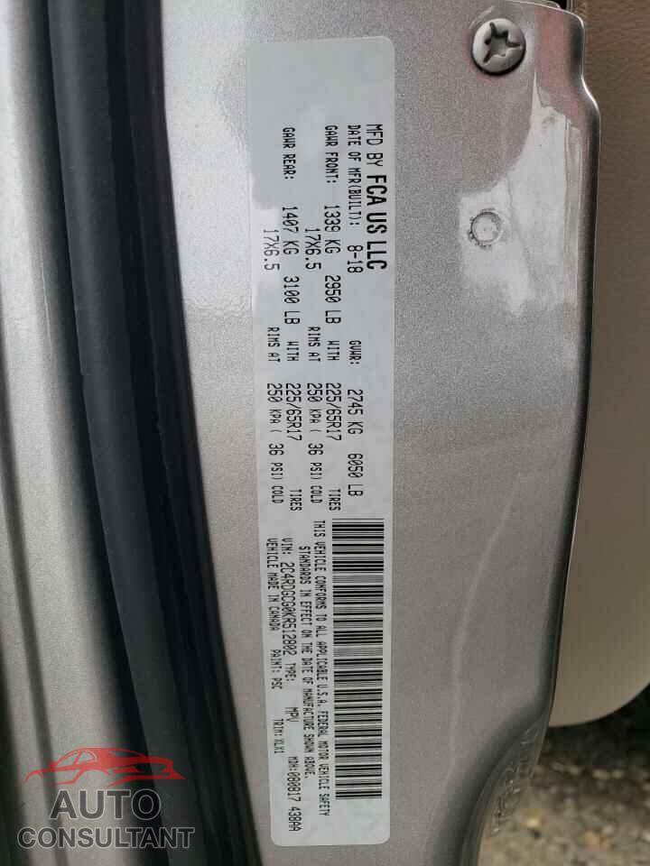 DODGE CARAVAN 2019 - 2C4RDGCG0KR512802