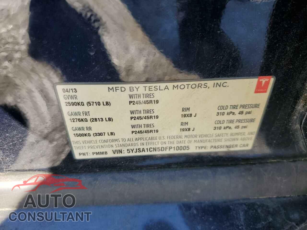 TESLA MODEL S 2013 - 5YJSA1CN5DFP10005