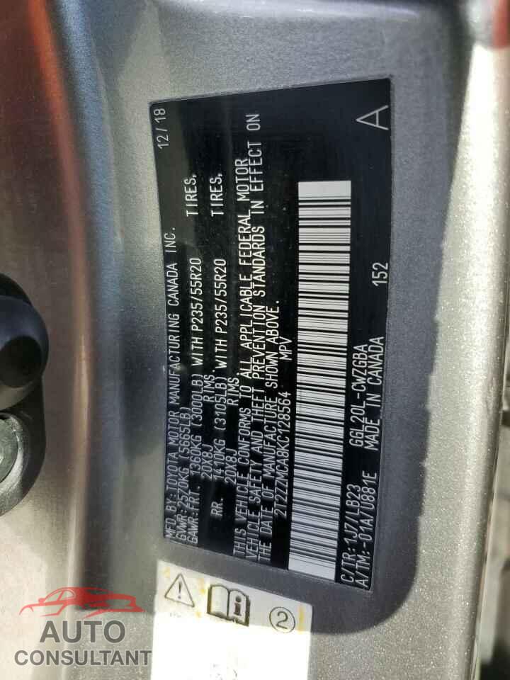 LEXUS RX350 2019 - 2T2ZZMCA8KC128564