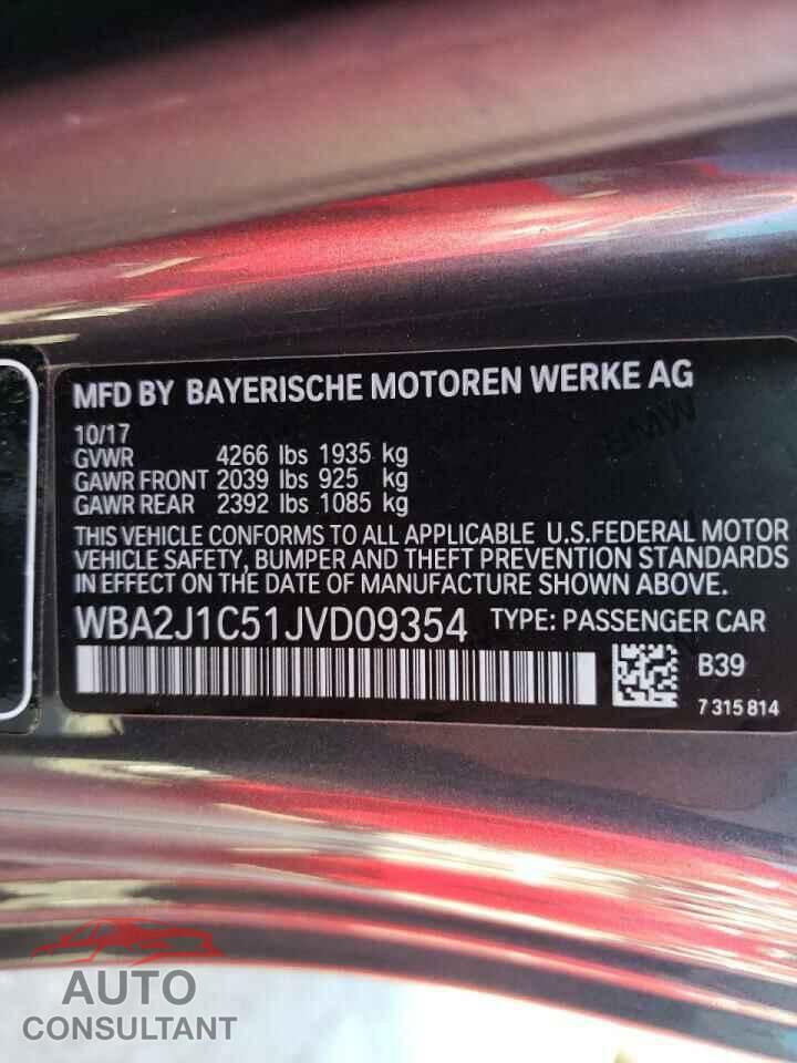 BMW 2 SERIES 2018 - WBA2J1C51JVD09354