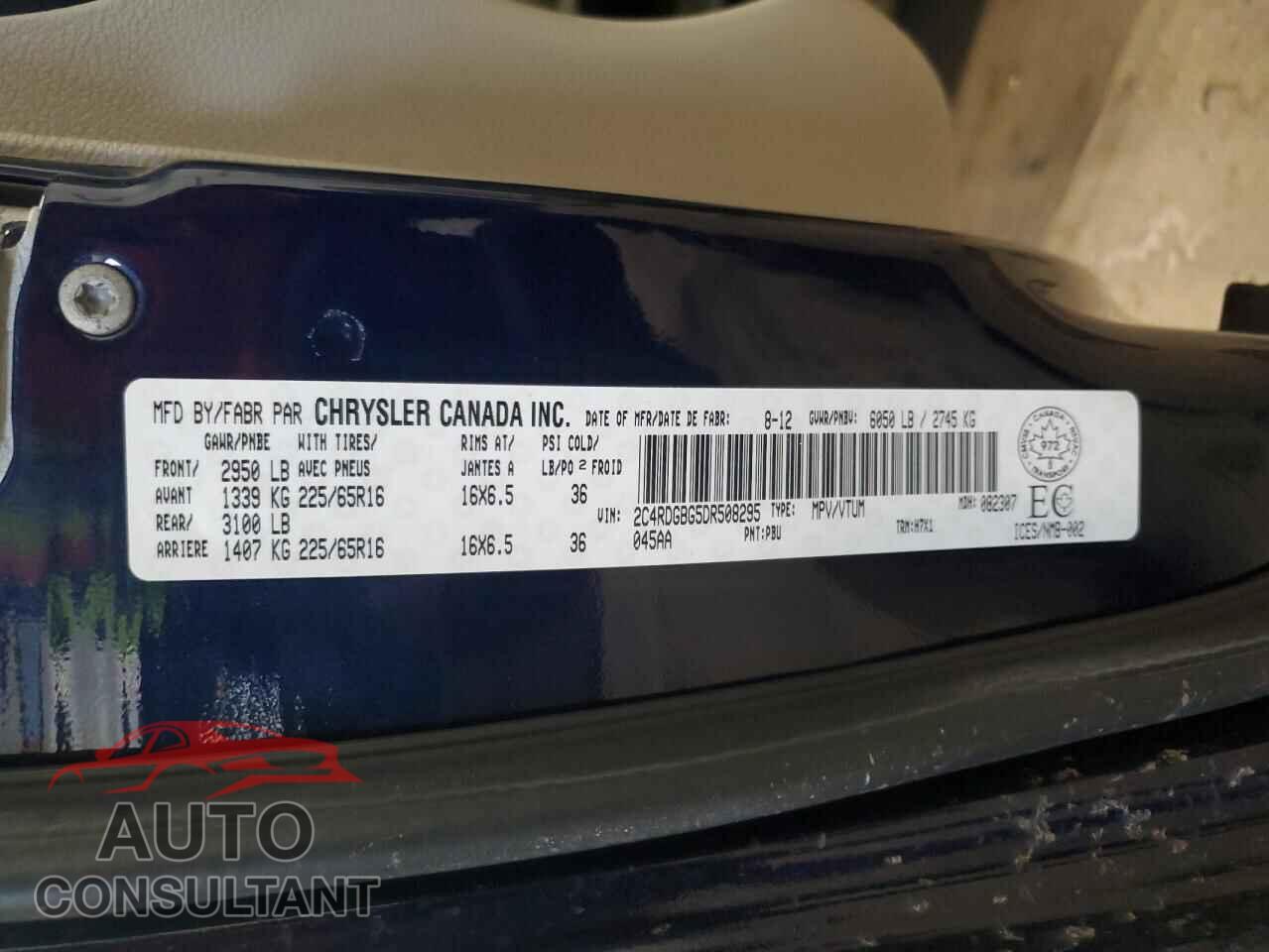 DODGE CARAVAN 2013 - 2C4RDGBG5DR508295