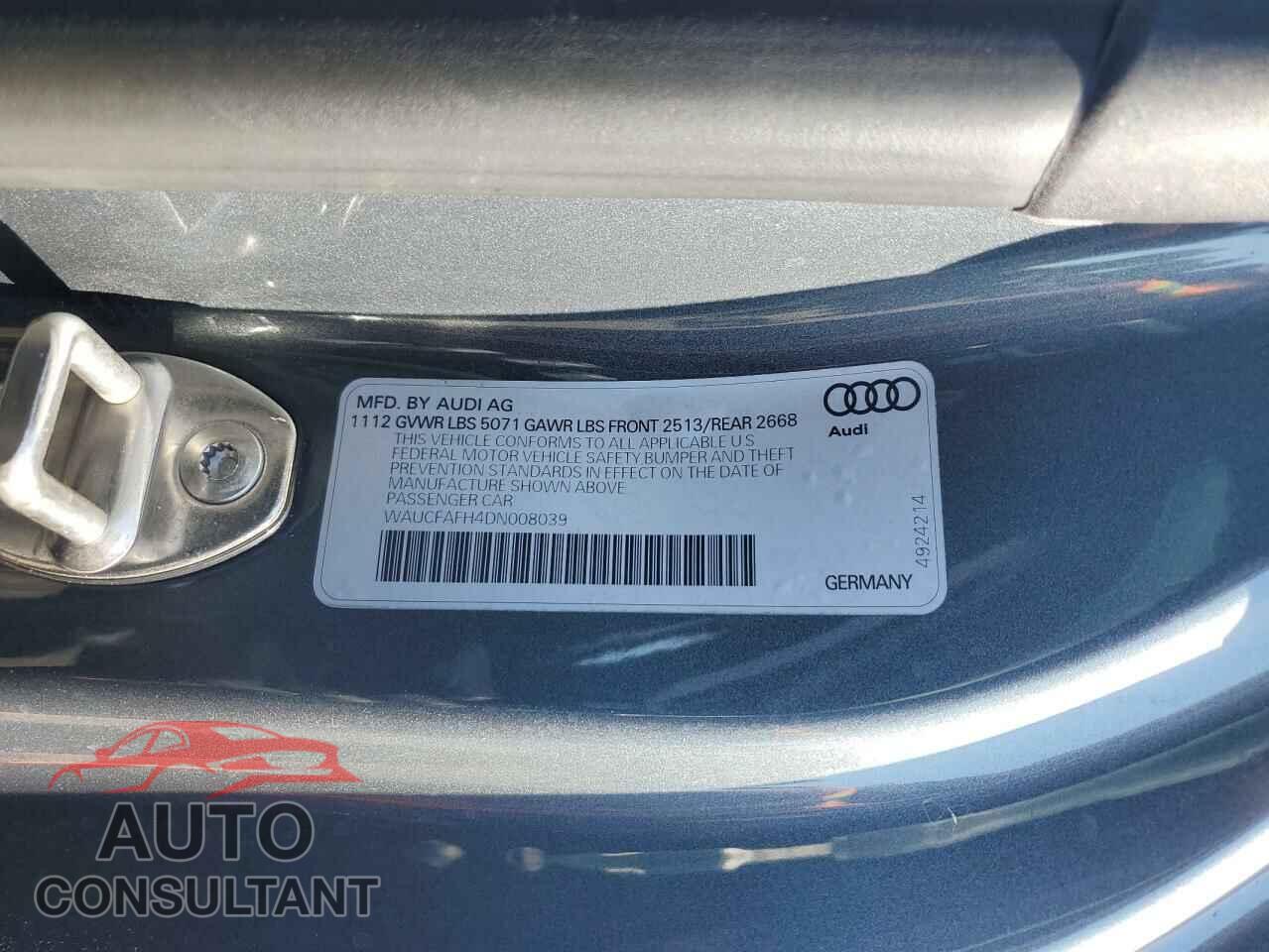 AUDI A5 2013 - WAUCFAFH4DN008039