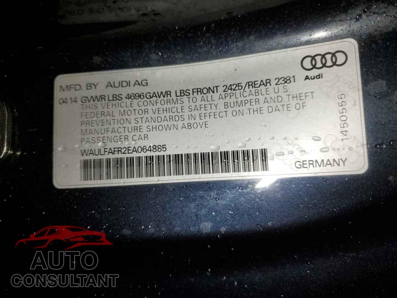 AUDI A5 2014 - WAULFAFR2EA064885