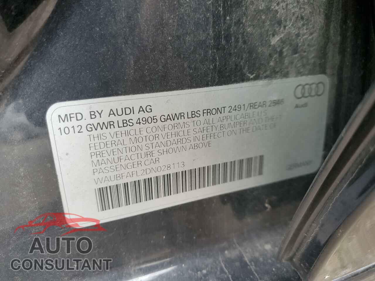 AUDI A4 2013 - WAUBFAFL2DN028113