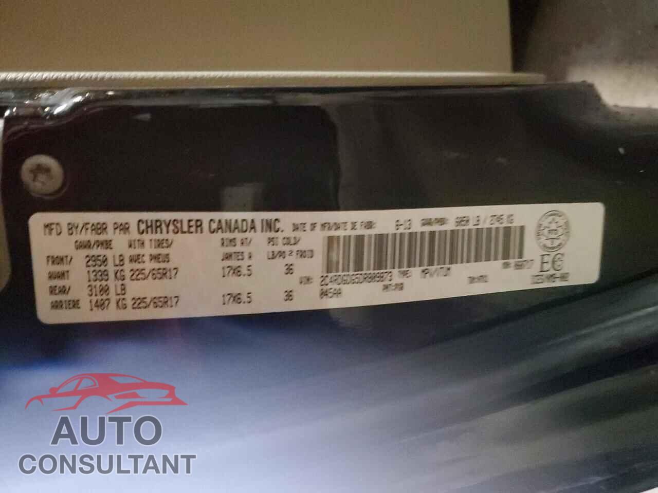 DODGE CARAVAN 2013 - 2C4RDGDG5DR809873