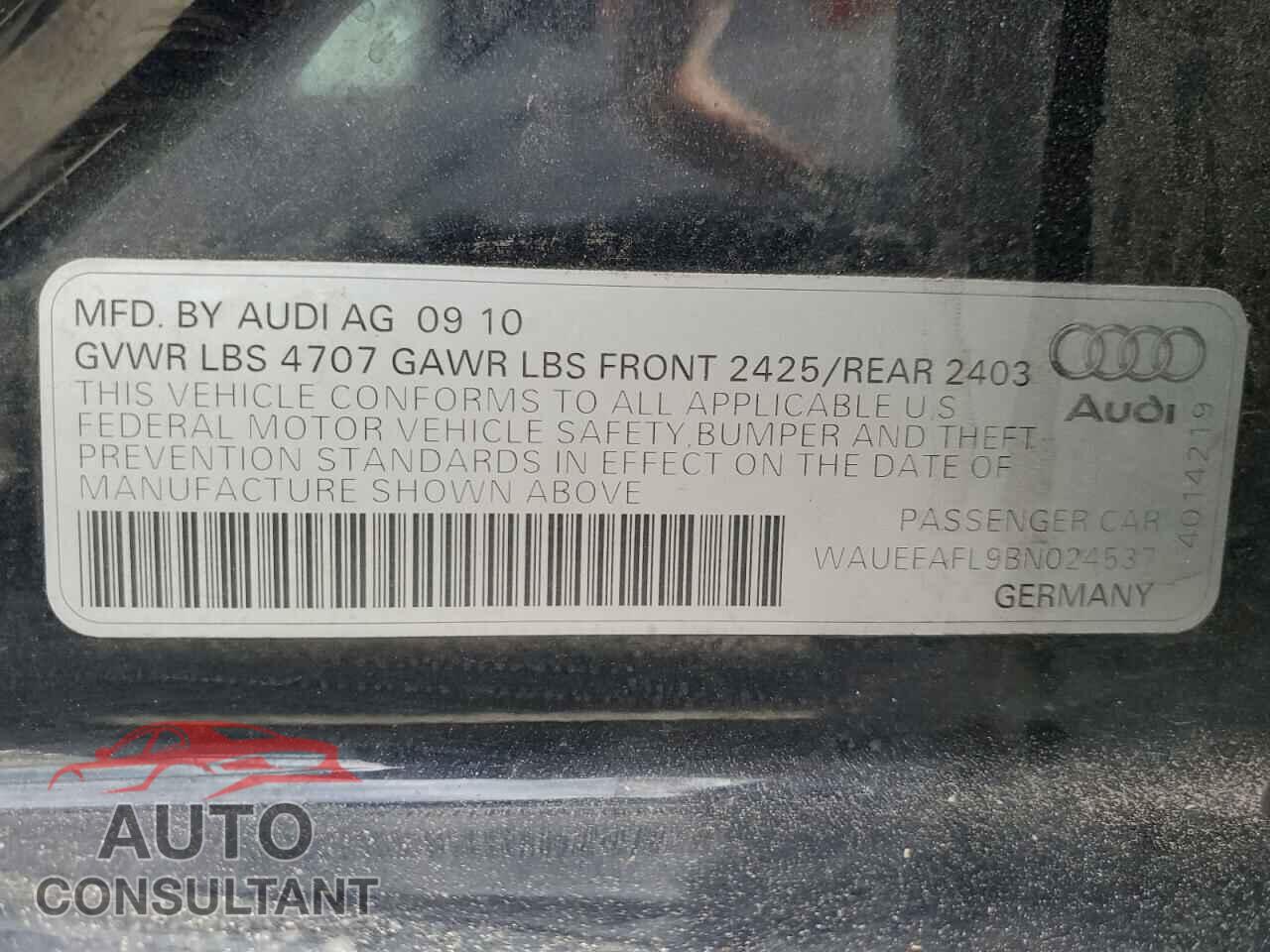AUDI A4 2011 - WAUEFAFL9BN024537