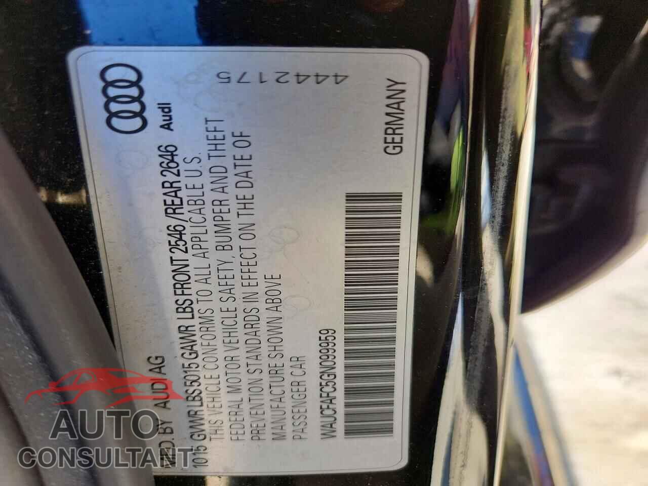 AUDI A6 2016 - WAUCFAFC5GN099959