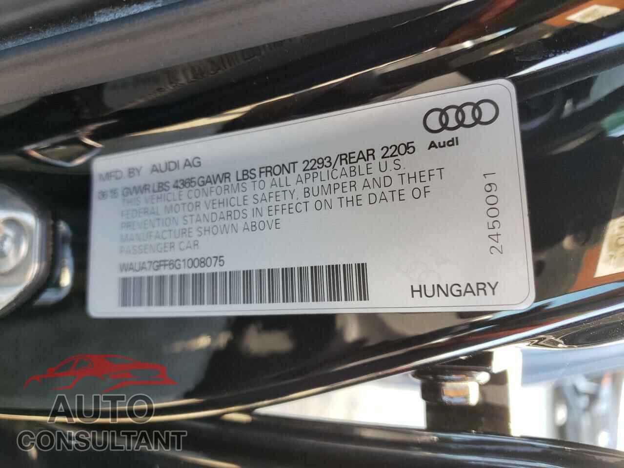 AUDI A3 2016 - WAUA7GFF6G1008075