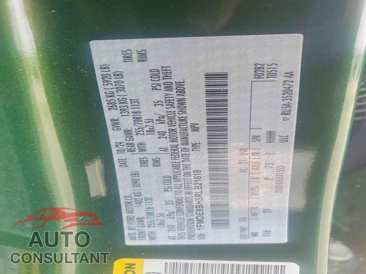 FORD BRONCO 2024 - 1FMDE8BH5RLB21618