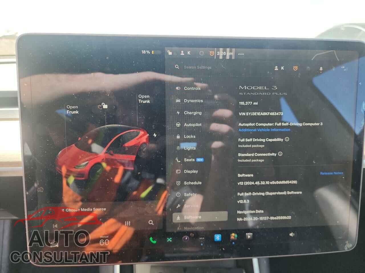 TESLA MODEL 3 2019 - 5YJ3E1EA8KF483473