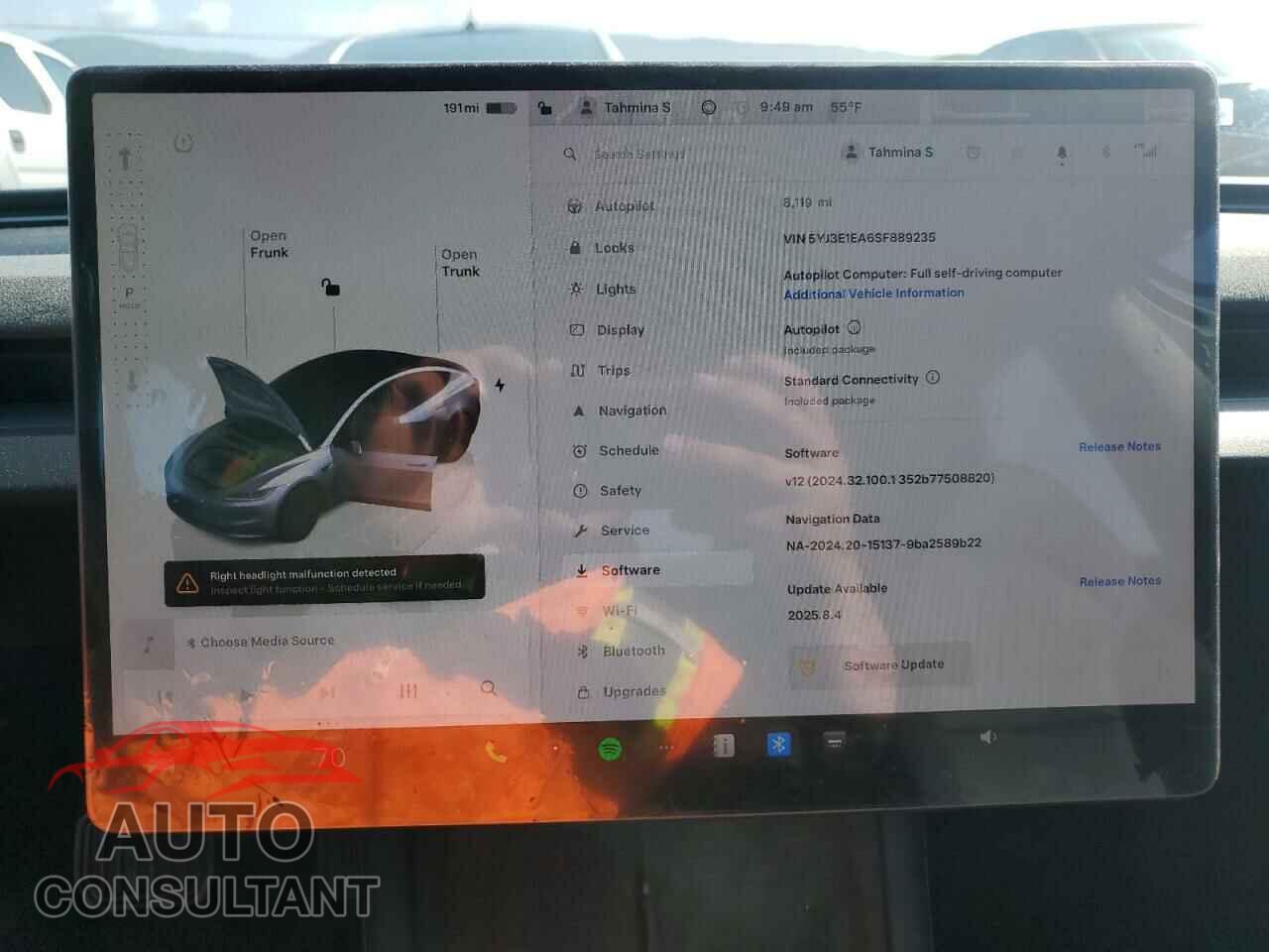 TESLA MODEL 3 2025 - 5YJ3E1EA6SF889235