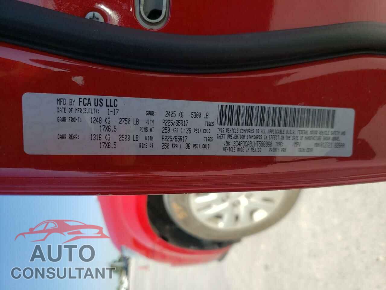 DODGE JOURNEY 2017 - 3C4PDCAB1HT598960
