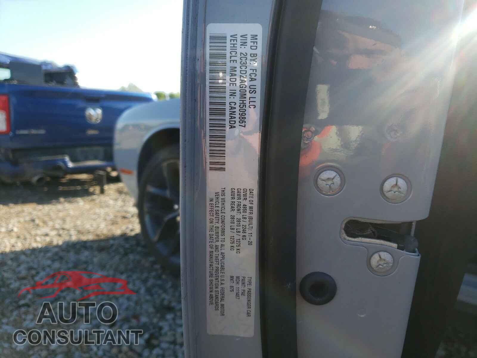 DODGE CHALLENGER 2021 - 2C3CDZAG0MH509867