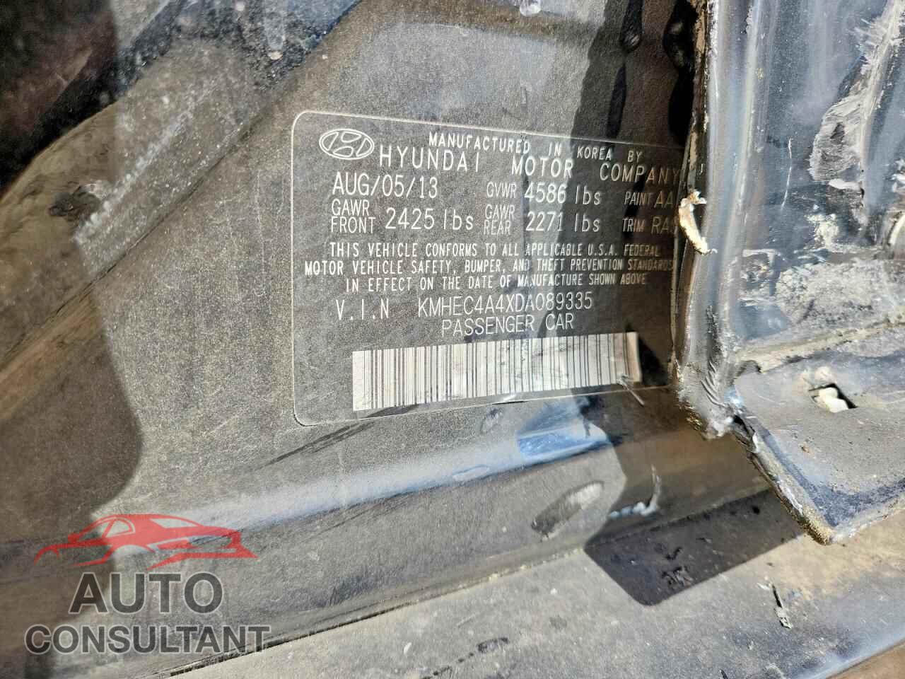 HYUNDAI SONATA 2013 - KMHEC4A4XDA089335