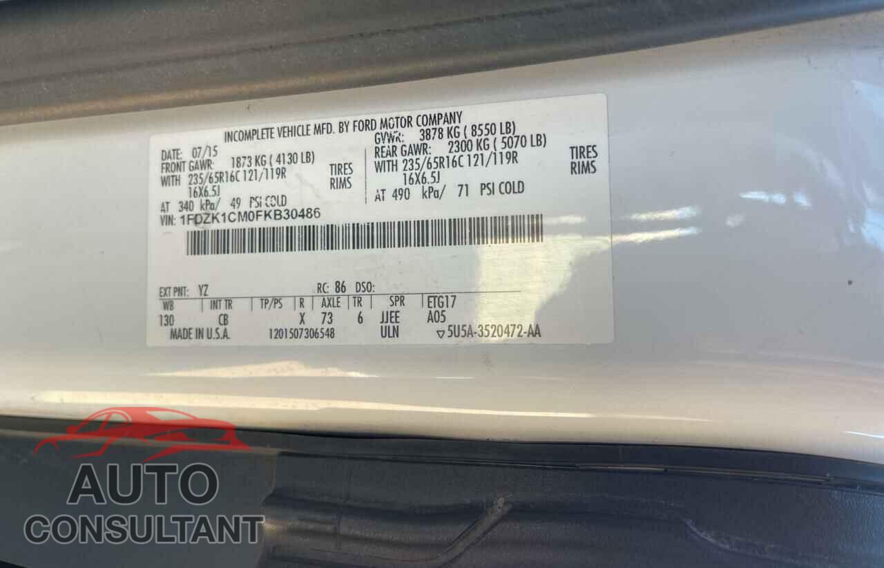 FORD TRANSIT 2015 - 1FDZK1CM0FKB30486