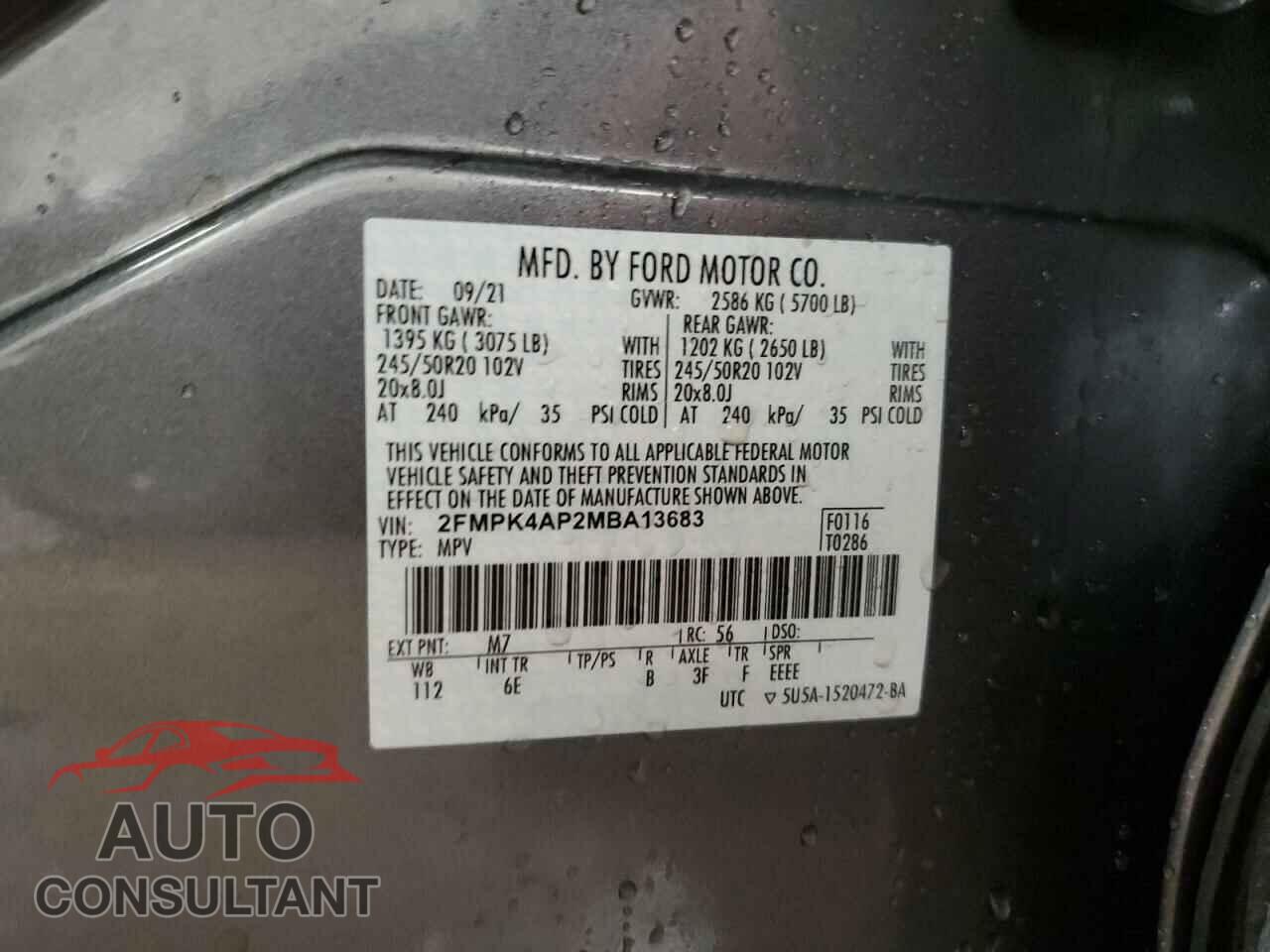 FORD EDGE 2021 - 2FMPK4AP2MBA13683