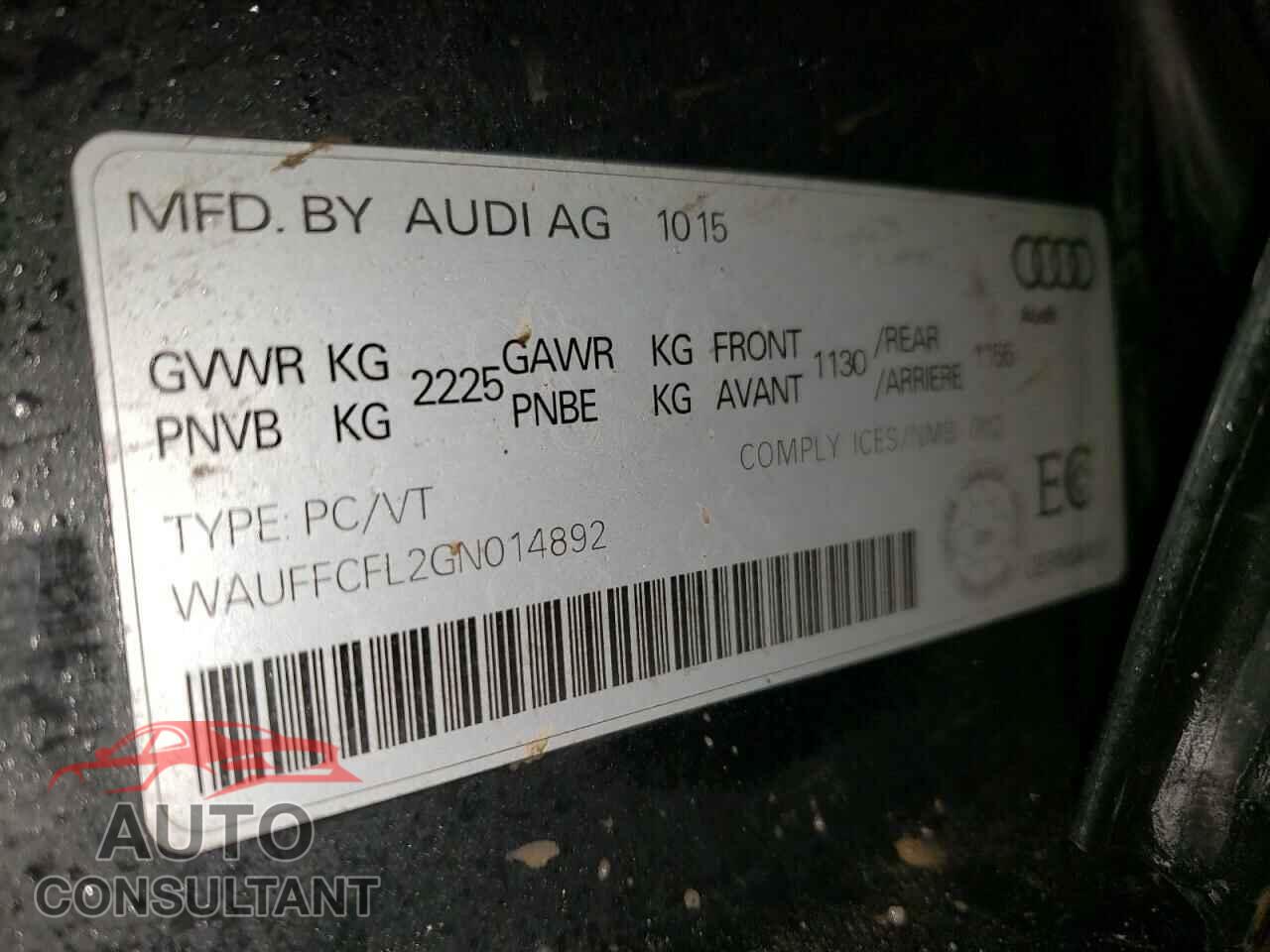 AUDI A4 2016 - WAUFFCFL2GN014892