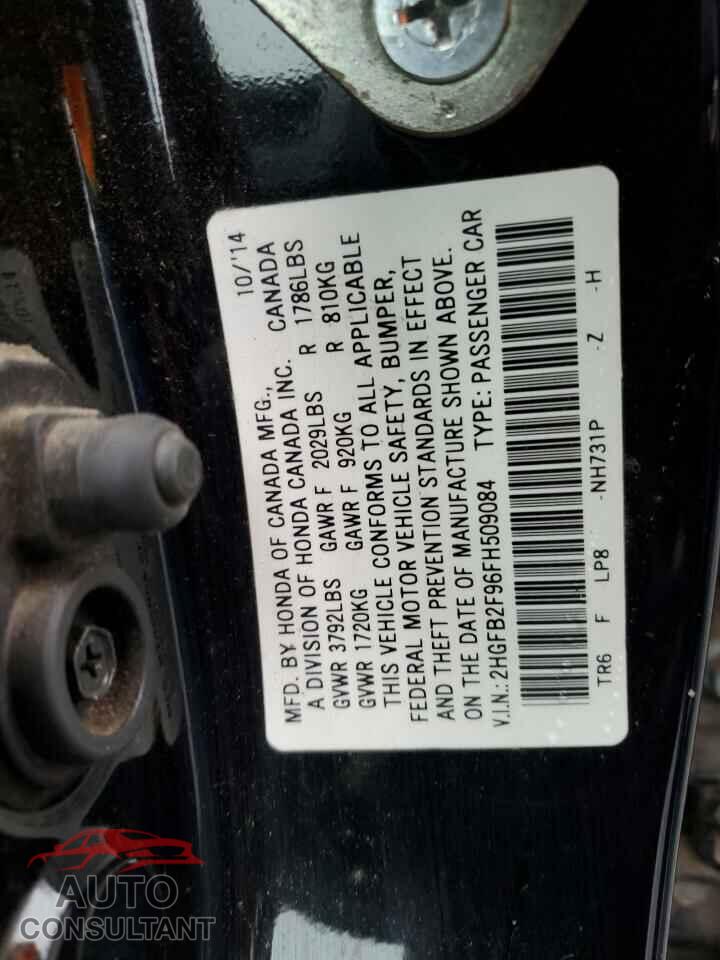 HONDA CIVIC 2015 - 2HGFB2F96FH509084