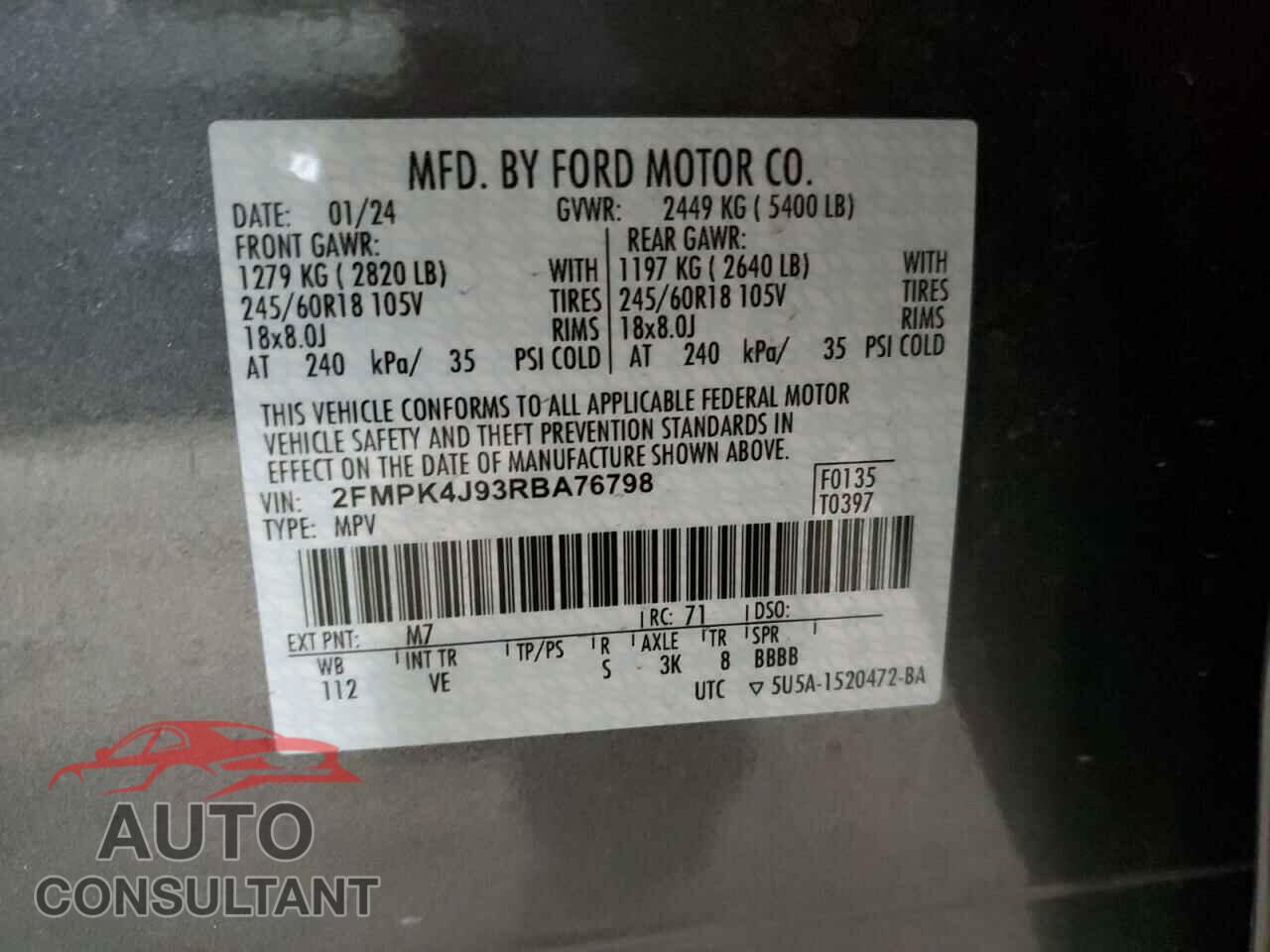 FORD EDGE 2024 - 2FMPK4J93RBA76798