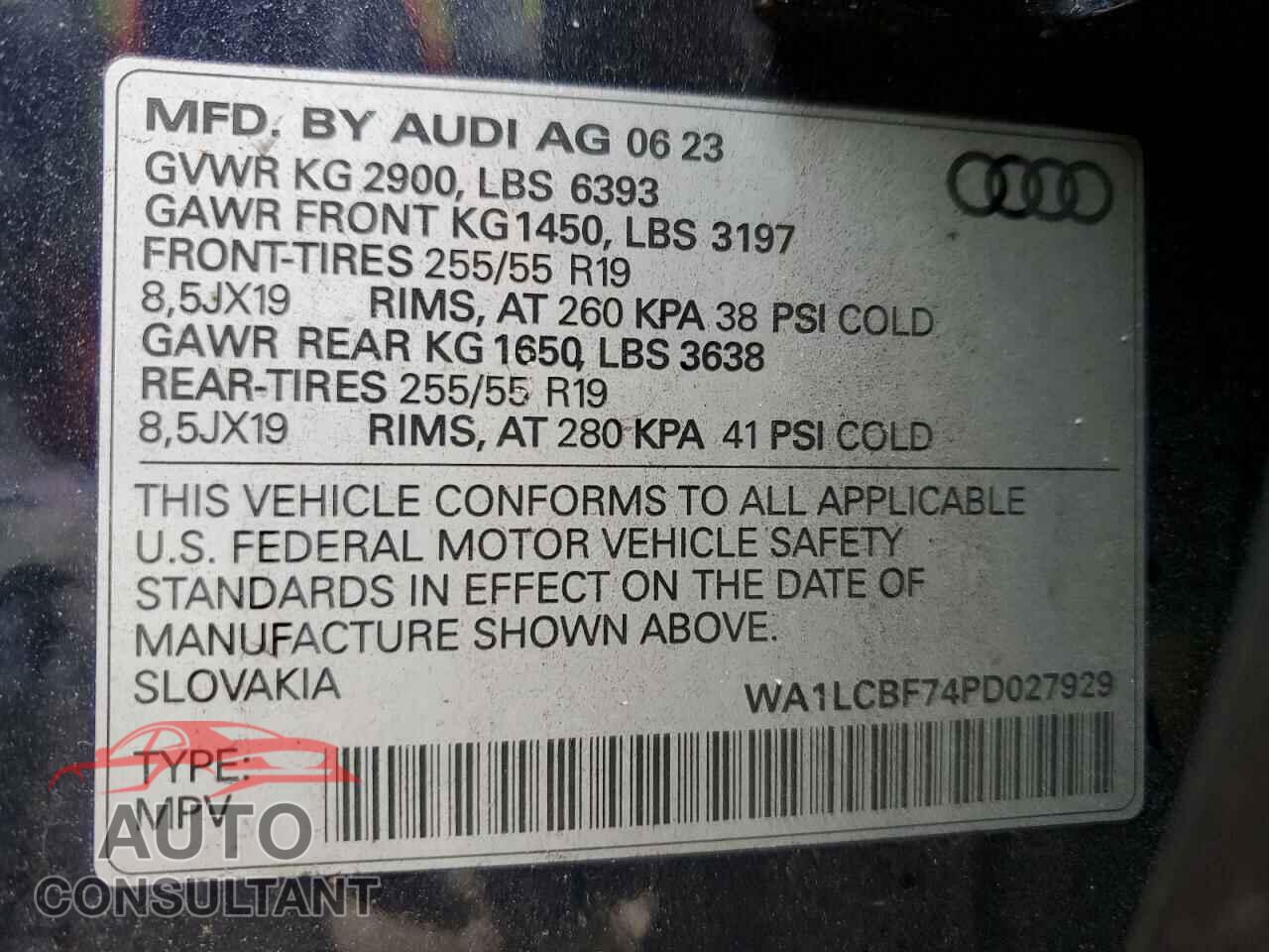 AUDI Q7 2023 - WA1LCBF74PD027929