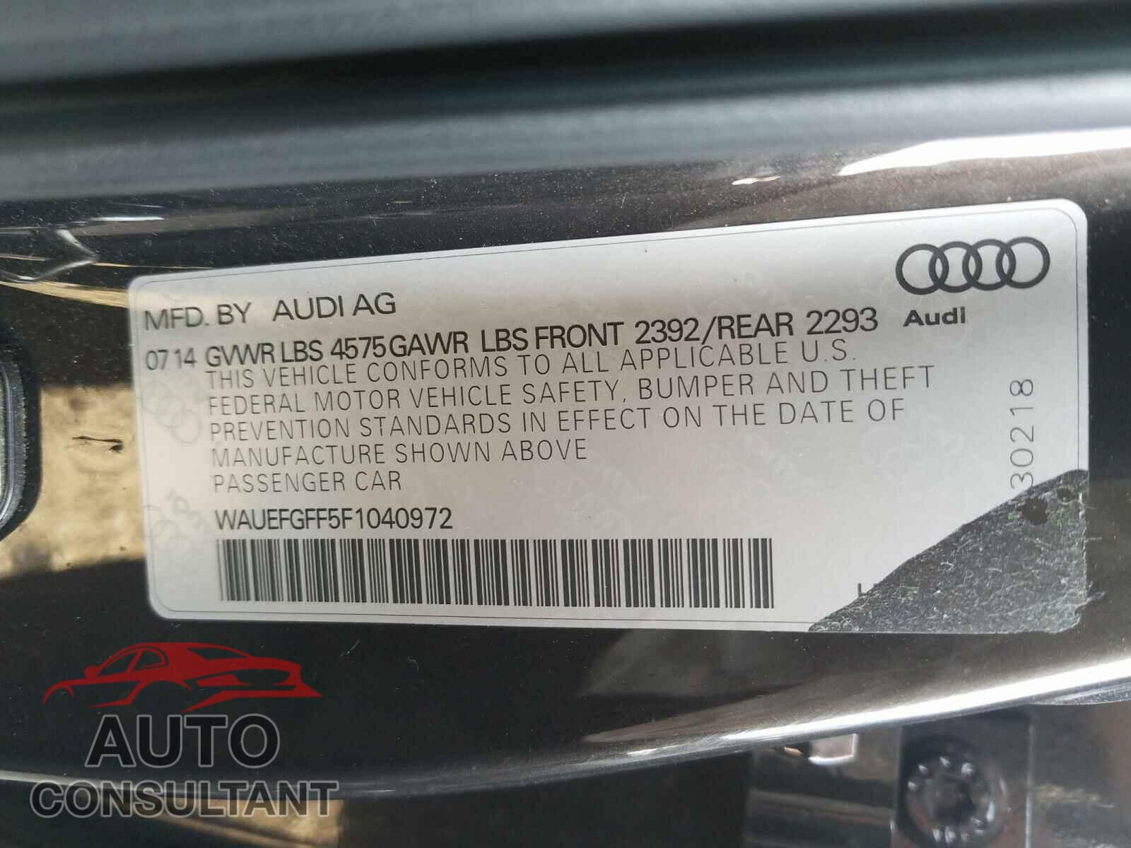 AUDI A3 2015 - WAUEFGFF5F1040972